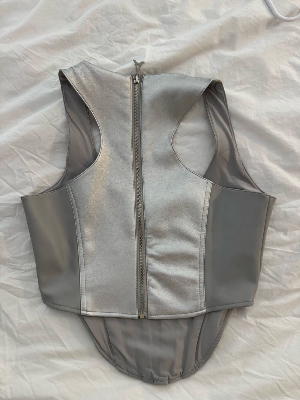 Maniere De Voir Silver Corset Tank Top - Picture 3 of 4